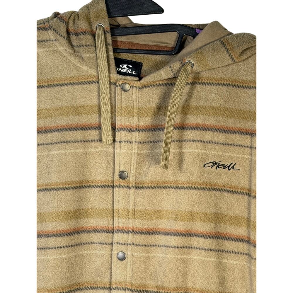 O’Neill Men’s Canyon Hooded Superfleece Shirt Jacket Khaki XL NWT - Picture 4 of 5